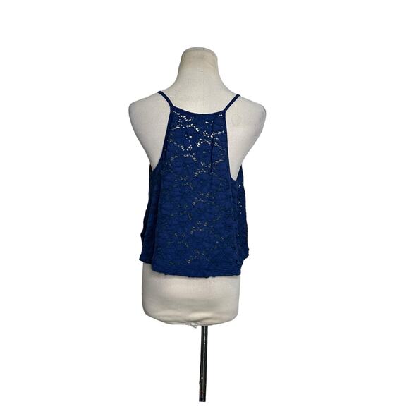 Express blue eyelet racer back tank top Cami Size M - Picture 9 of 11